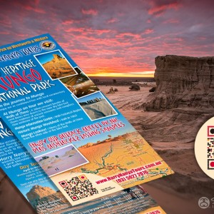 Harry Nanya Mungo National Park flyers with QR code