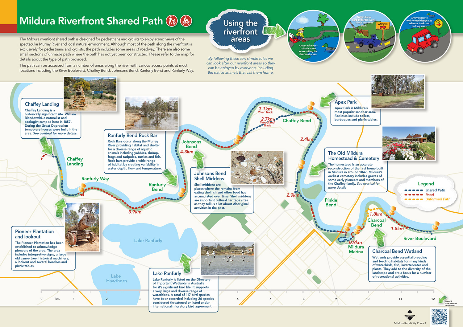 Mildura Riverfront Shared Path brochure and map
