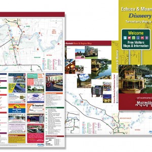 Echuca Moama town and Murray River map