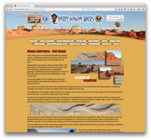 Harry Nanya Tours - Mungo National Park website