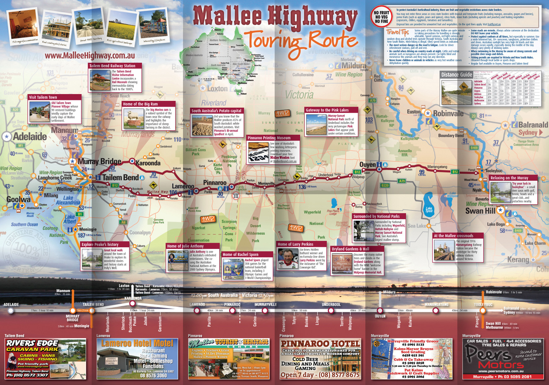 Mallee Highway Touring Route map