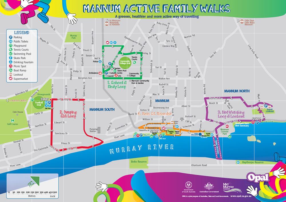 Mannum Active Family Walks map