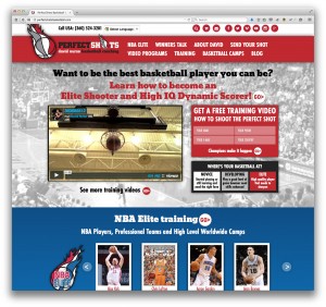 Perfect Shots Basketball homepage