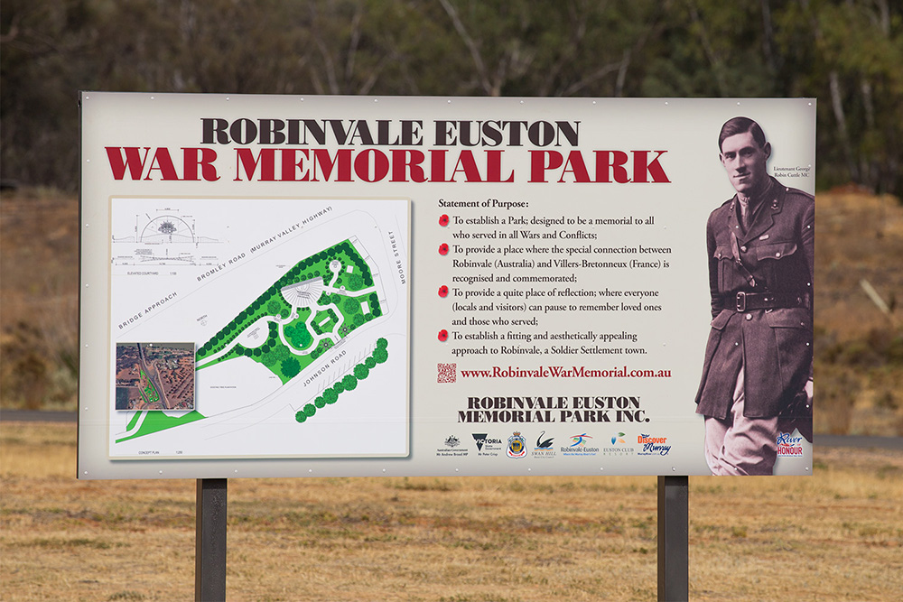Robinvale War Memorial Park sign