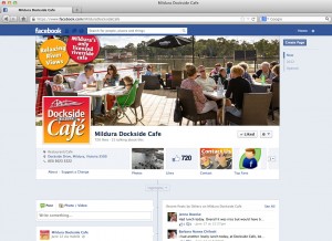 Mildura Dockside Cafe Facebook branding