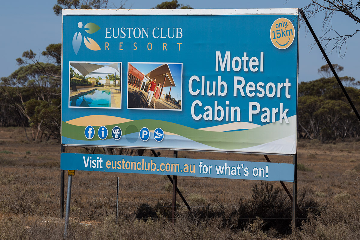 Euston Club Resort Highway signs