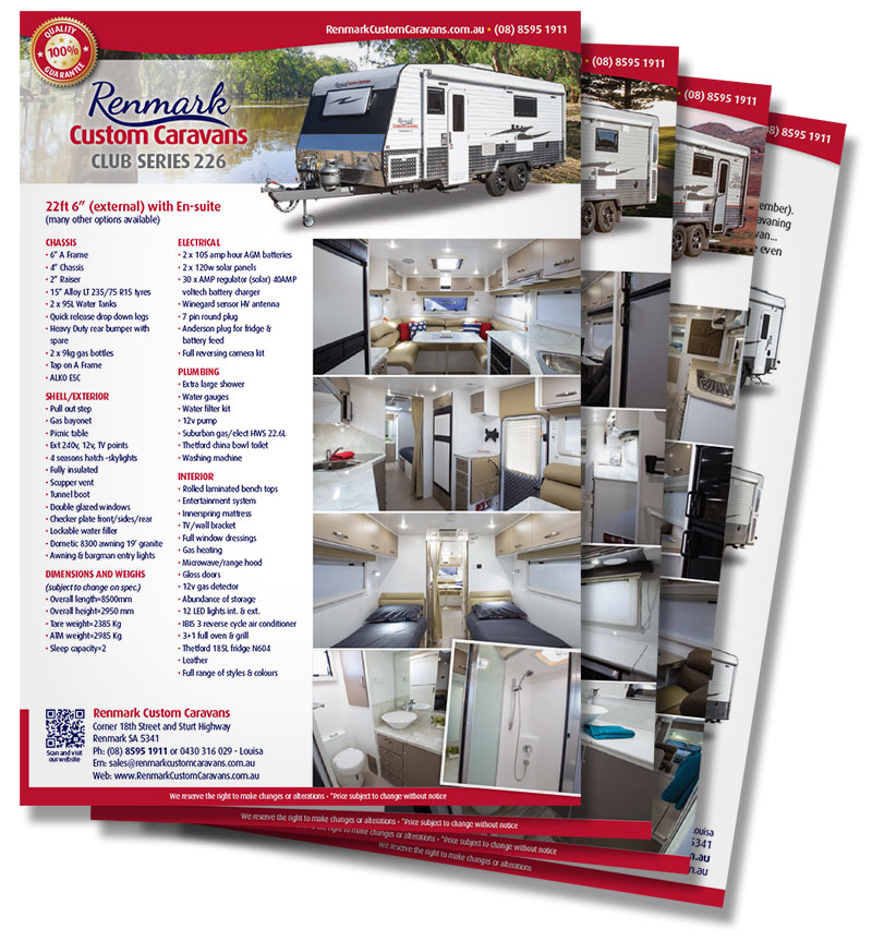 Renmark Custom Caravans fact sheets