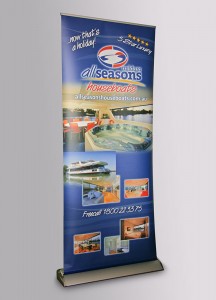All Seasons Houseboats pull up banner