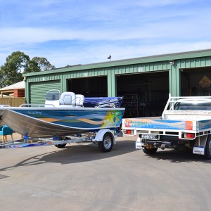 Euston Club Ute and Tinny signage