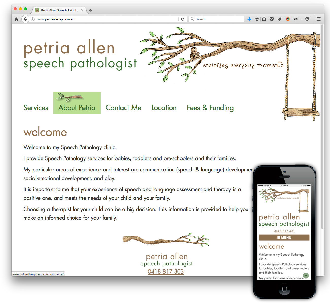 Petria Allen Speech Pathologist website