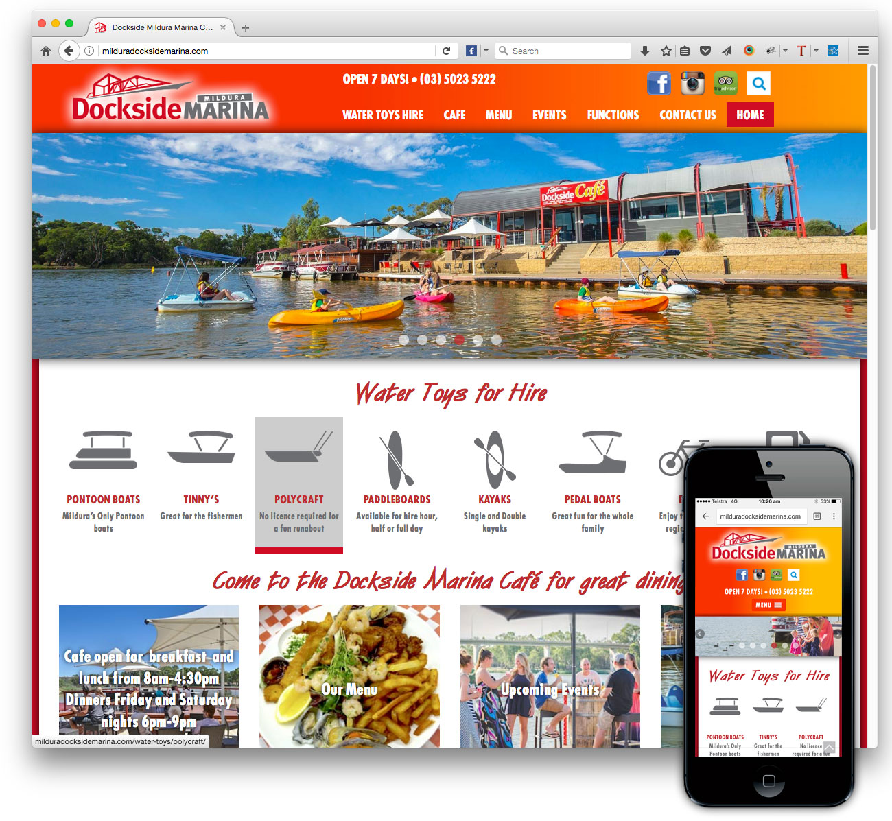 Dockside Mildura Marina website