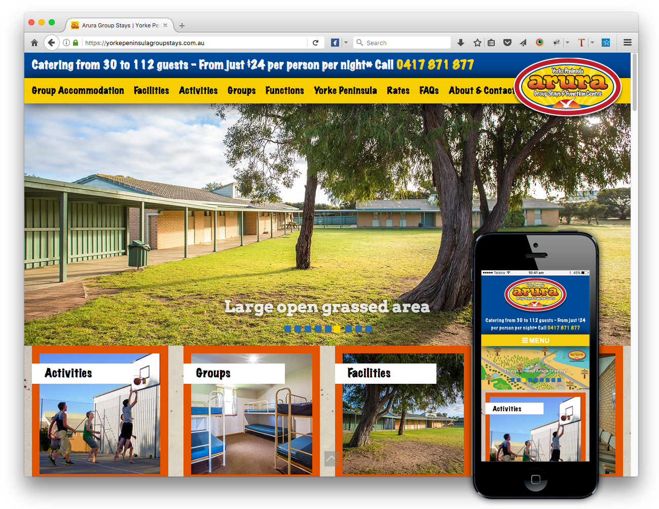 Yorke Peninsula Group Accommodation website