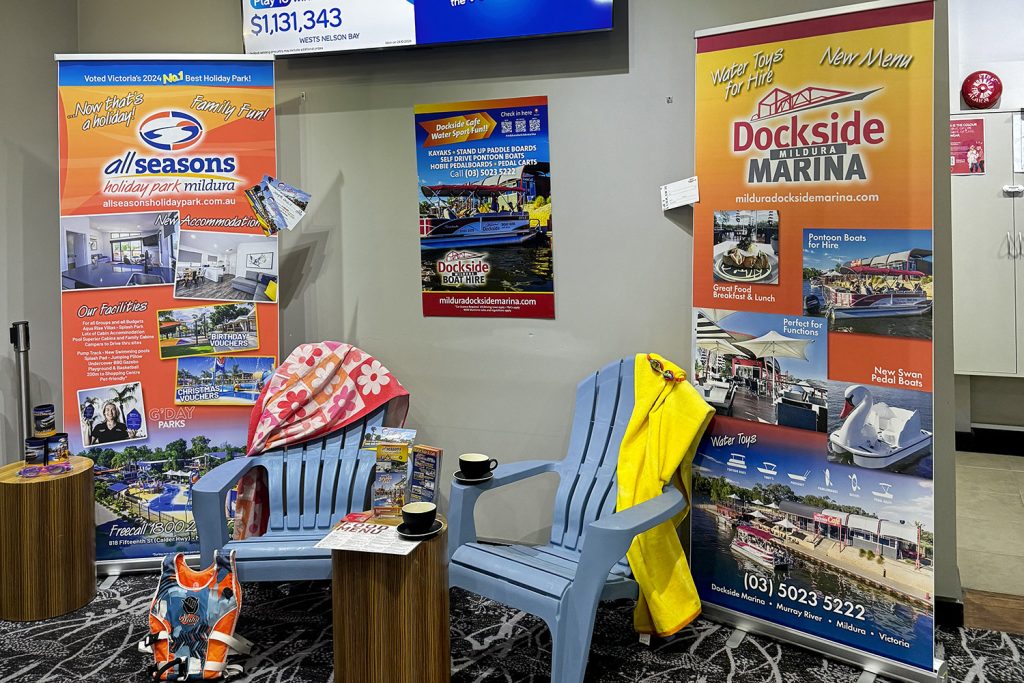 All Seasons Holiday Park and Mildura Dockside Marina Pull Up Banners