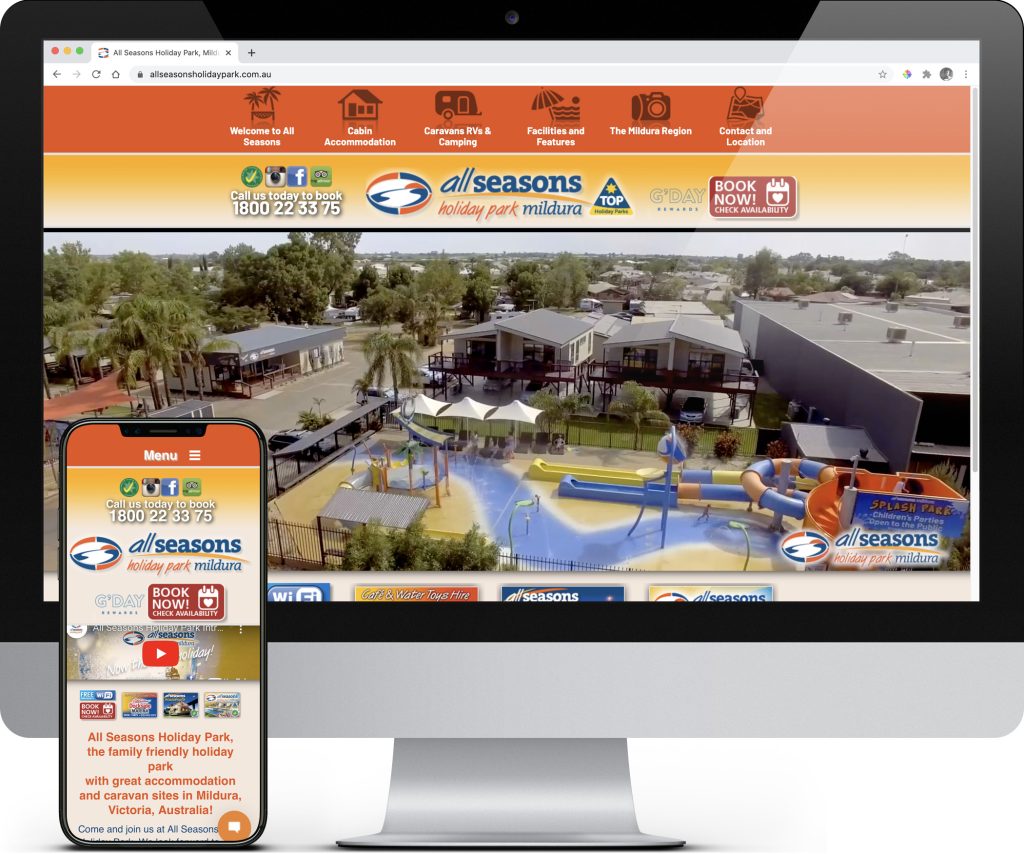 All Seasons Holiday Park Mildura website