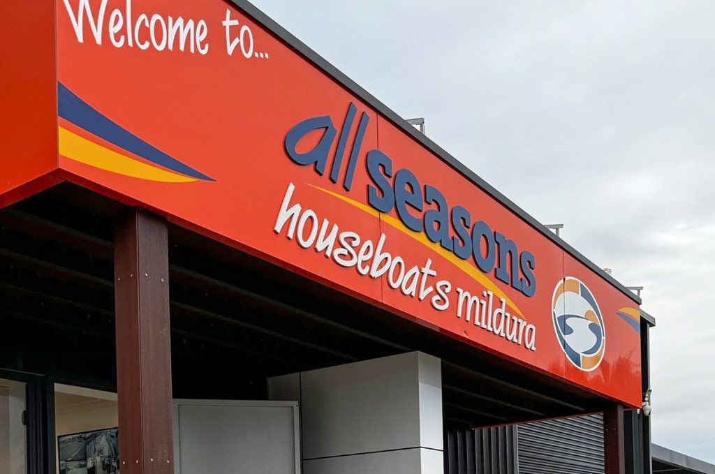 All Seasons Houseboats Marina signage