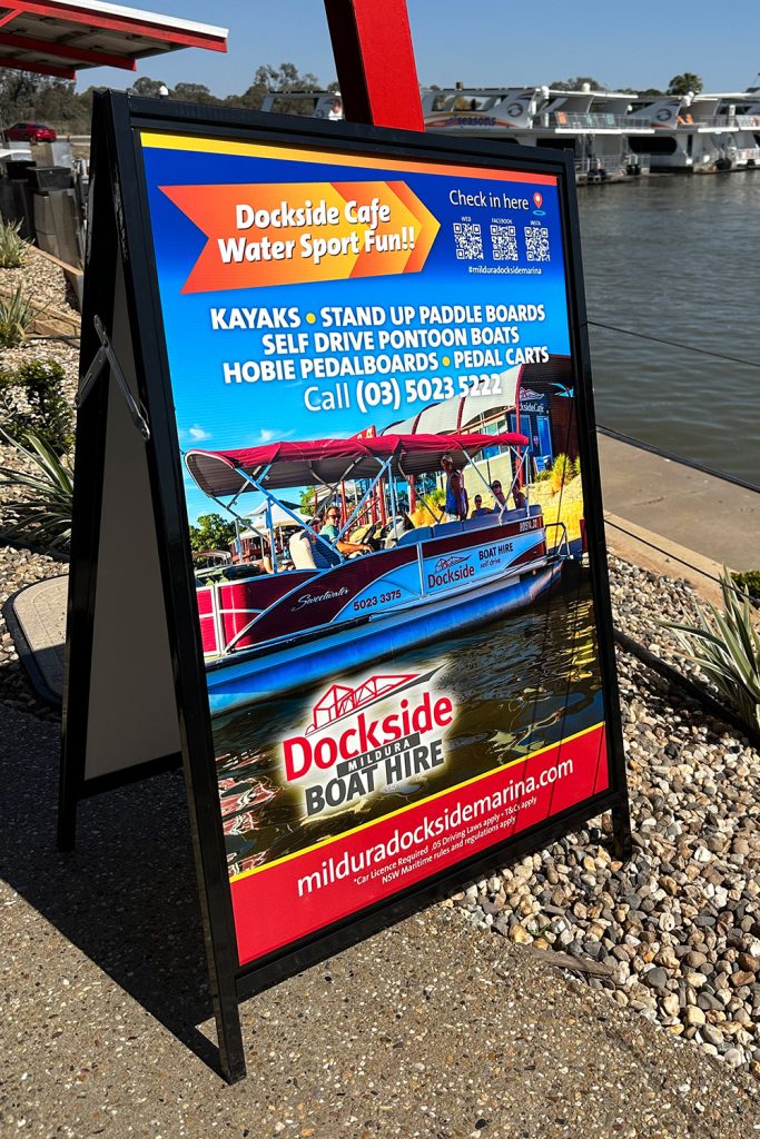 Mildura Dockside Boat Hire A-frame