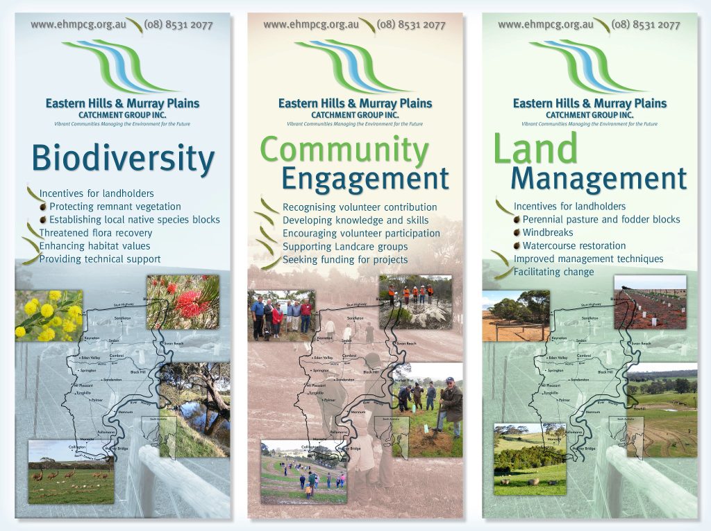 Eastern Hills and Murray Plains Catchment Group pull up banners