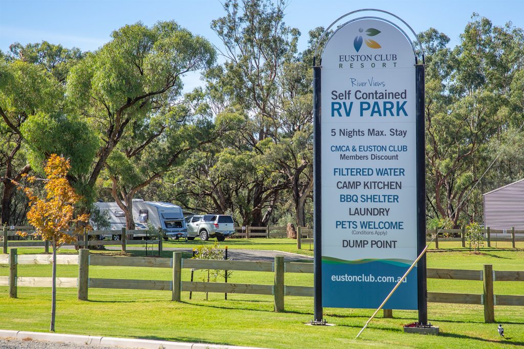 Euston Club Resort RV signs