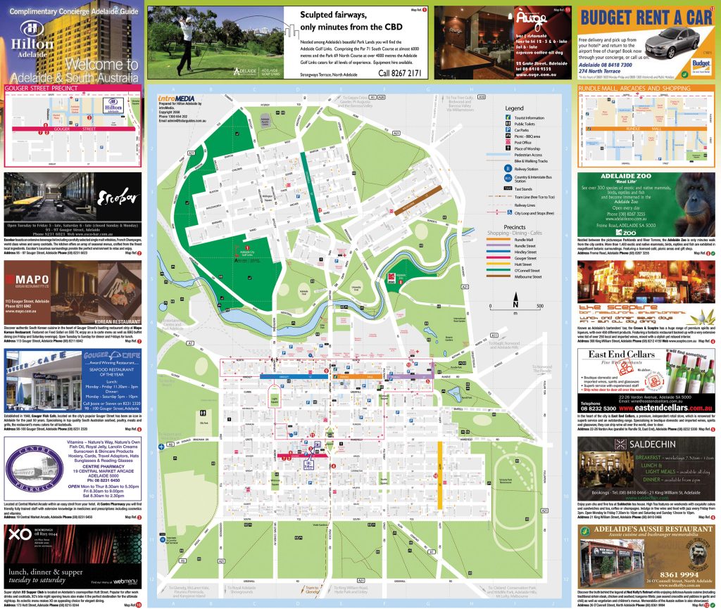 Hilton and Adelaide map