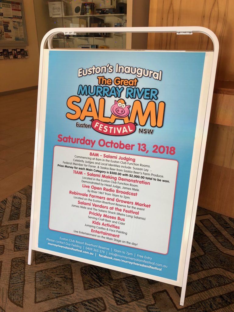 Murray River Salami Festival A-frame