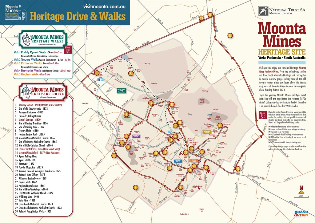 Moonta Mines Heritage Drive & Walk map