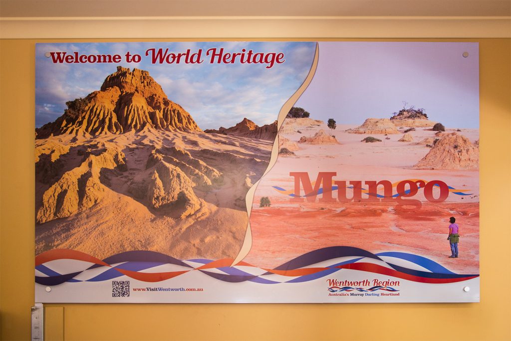 Mungo World Heritage sign