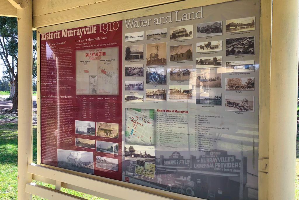 Murrayville History 1910, Water and Land in the area interpretive sign