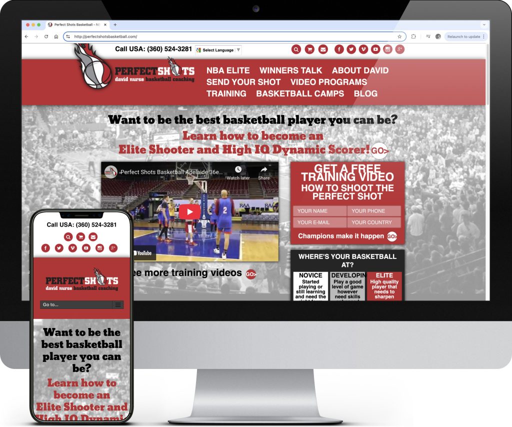 Perfect Shots Basketball website
