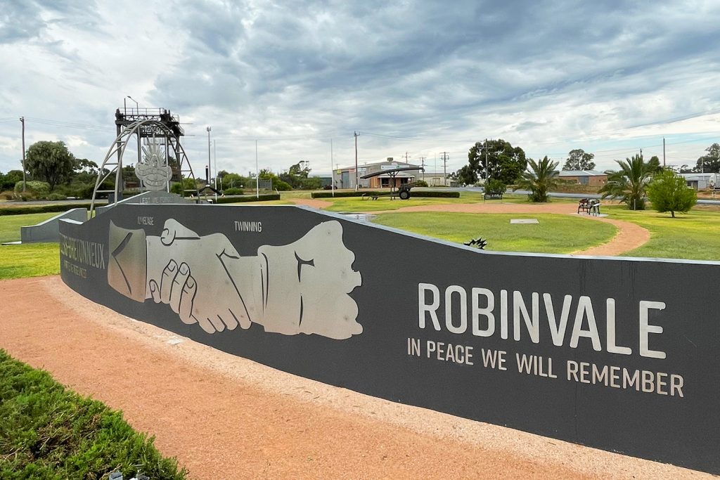 Robinvale Villers-Bretonneux Memorial park sign