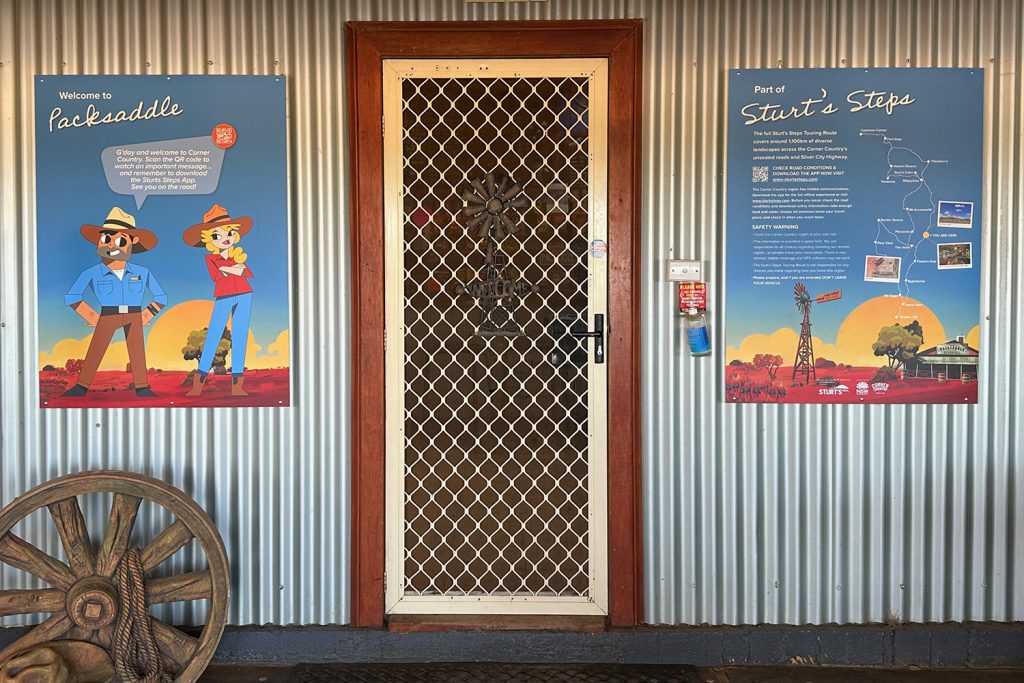 Sturt’s Steps Touring Route Packsaddle sign