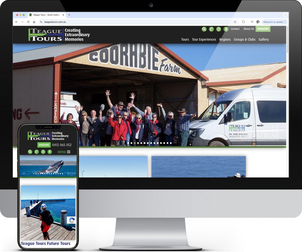 Teague Tours website