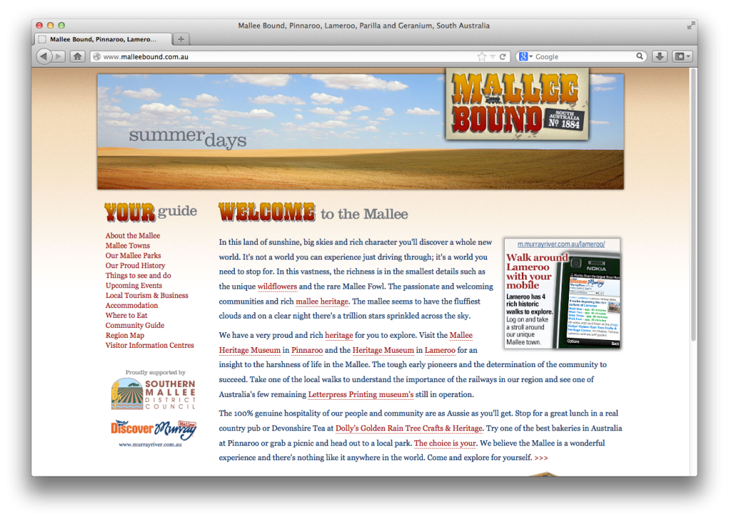 Mallee Bound website